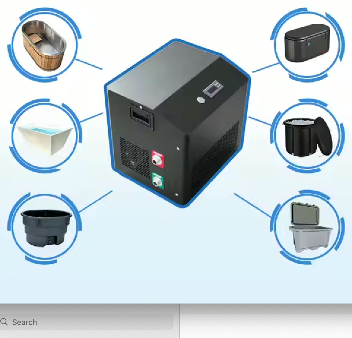 Portable Cold Plunge with 1/2 HP Chiller and Inflatable tub combo