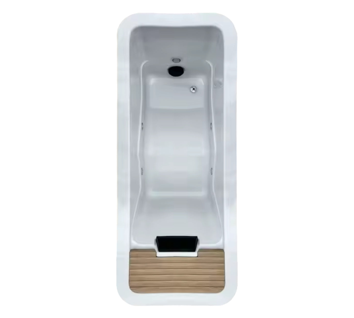 All In One Cold Plunge with wood grain style finish