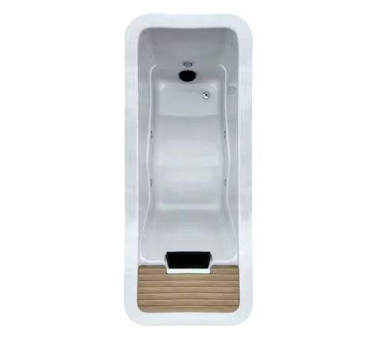 All In One Cold Plunge with wood grain style finish