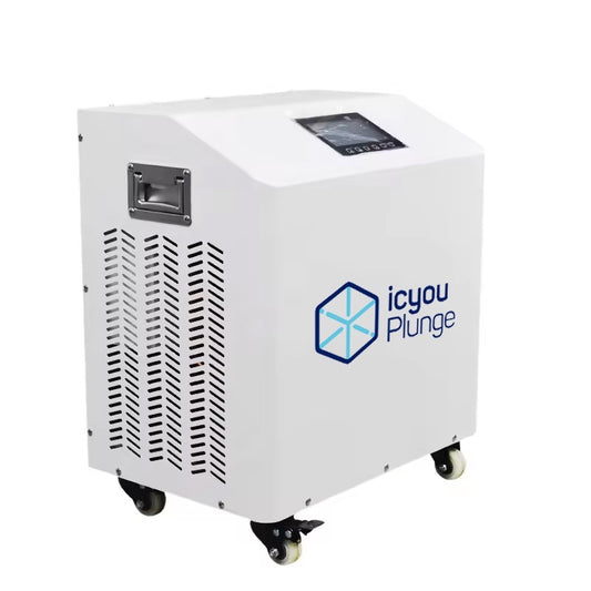 Classic Cold Plunge Setup with Chiller and Inflatable Tub